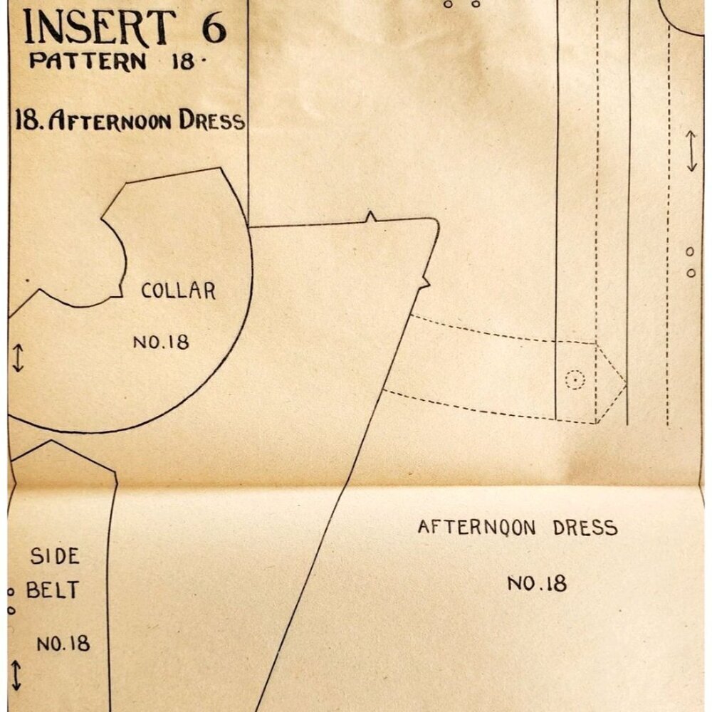 1913 Mary Frances Sewing Pattern Doll Afternoon Dress Jane Boyer Crafts DWSS11